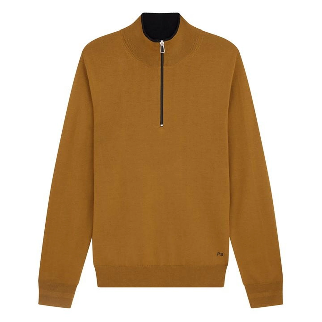 Paul Smith Quarter Zip Knit Jumper - Brown